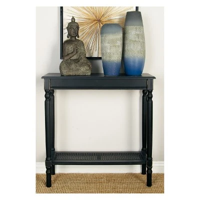 Wood Traditional Rectangular Console Table Black - Olivia & May 3 Wood Traditional Rectangular Console Table Black - Olivia & May