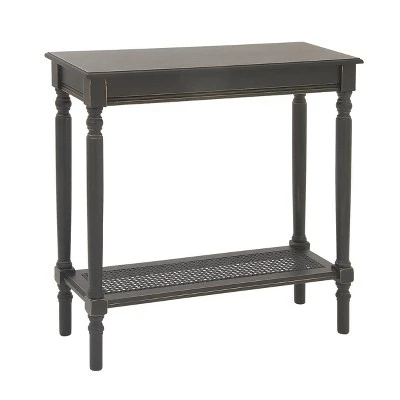 Wood Traditional Rectangular Console Table Black - Olivia & May 5 Wood Traditional Rectangular Console Table Black - Olivia & May - Image 3