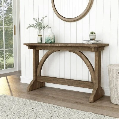 Jobrin Double Pedestal Console Table Reclaimed Oak - miBasics 7 Jobrin Double Pedestal Console Table Reclaimed Oak - miBasics - Image 5