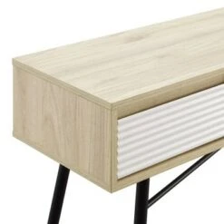 Mid-Century Modern Fluted 3 Drawer Entry Table - Saracina Home Solid White/birch -Console Tables Sales unnamed file 1059