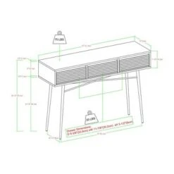 Mid-Century Modern Fluted 3 Drawer Entry Table - Saracina Home Solid White/birch -Console Tables Sales unnamed file 1061