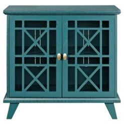 Versatile Fretwork Accent Storage Console - Saracina Home Blue -Console Tables Sales unnamed file 1069