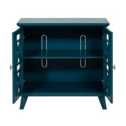 Versatile Fretwork Accent Storage Console - Saracina Home Blue -Console Tables Sales unnamed file 1070