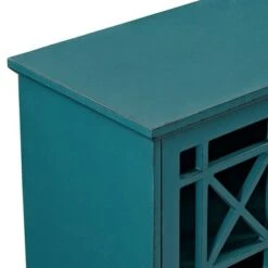 Versatile Fretwork Accent Storage Console - Saracina Home Blue -Console Tables Sales unnamed file 1071