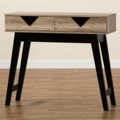 Wales Wood 2 Drawer Console Table Light Brown - Baxton Studio -Console Tables Sales unnamed file 1119