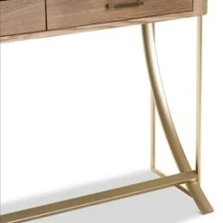 Lafoy Natural Finished Wood and Finished 2 Drawer Console Table Brown - Baxton Studio -Console Tables Sales unnamed file 1122