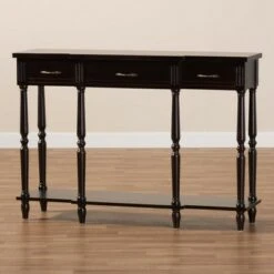 Hallan Wood 3 Drawer Console Table - Baxton Studio White -Console Tables Sales unnamed file 1155