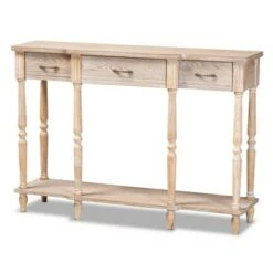Hallan Wood 3 Drawer Console Table - Baxton Studio White -Console Tables Sales unnamed file 1157