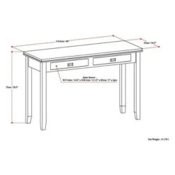 46" Medium Stratford Solid Wood Console Sofa Table - Wyndenhall Natural Aged Brown -Console Tables Sales unnamed file 1225