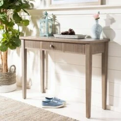 Beale Console with Storage Drawer - Gray - Safavieh