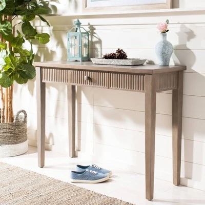 Beale Console with Storage Drawer - Gray - Safavieh 3 Beale Console with Storage Drawer - Gray - Safavieh