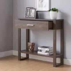 Supa 1 Drawer Console Table Walnut Oak - miBasics -Console Tables Sales unnamed file 1251