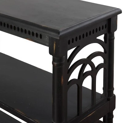 3 Tier Console Table Distressed Black - Stylecraft 4 3 Tier Console Table Distressed Black - Stylecraft - Image 2