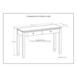Essex Console Sofa Table - WyndenHall Brunette Mahogany Brown -Console Tables Sales unnamed file 1302