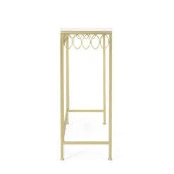 Breu Modern Glam Console Table with Petal Accents Gold/White - Christopher Knight Home 10 Breu Modern Glam Console Table with Petal Accents Gold/White - Christopher Knight Home -Console Tables Sales unnamed file 1307