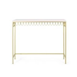 Breu Modern Glam Console Table with Petal Accents Gold/White - Christopher Knight Home 12 Breu Modern Glam Console Table with Petal Accents Gold/White - Christopher Knight Home -Console Tables Sales unnamed file 1309