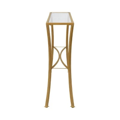 Carolina Chair & Table Palin Glass Top Console Table Antique Gold - Carolina Chair & Table 4 Carolina Chair & Table Palin Glass Top Console Table Antique Gold - Carolina Chair & Table - Image 2