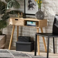 Elwyn Wood 1 Drawer Console Table Light Brown - Baxton Studio 16 Elwyn Wood 1 Drawer Console Table Light Brown - Baxton Studio -Console Tables Sales unnamed file 1398