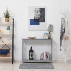 HomCom 2-Tier Bench Sofa Console Table with Underneath Storage Shelf for the Entryway Living Room and Hallway 16 HomCom 2-Tier Bench Sofa Console Table with Underneath Storage Shelf for the Entryway Living Room and Hallway -Console Tables Sales unnamed file 1420