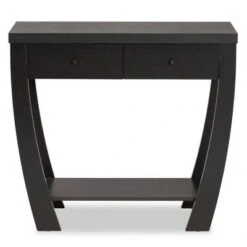 Capote Wood 2 Drawer Console Table - Baxton Studio Dark Brown -Console Tables Sales unnamed file 1439
