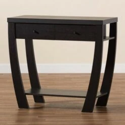 Capote Wood 2 Drawer Console Table - Baxton Studio Dark Brown -Console Tables Sales unnamed file 1444