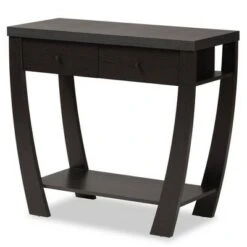 Capote Wood 2 Drawer Console Table - Baxton Studio Dark Brown -Console Tables Sales unnamed file 1445