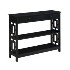 Town Square 1 Drawer Console Table with Shelves - Breighton Home Black -Console Tables Sales unnamed file 1464