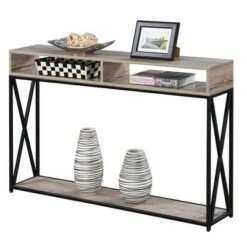 Tucson Deluxe 2 Tier Console Table Sandstone - Breighton Home -Console Tables Sales unnamed file 1470