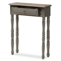 Noemie Country Cottage Farmhouse Finished 1 Drawer Console Table Brown - Baxton Studio