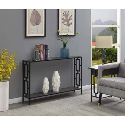 Town Square Metal Frame Console Table - Breighton Home Weathered Gray/black 3 Town Square Metal Frame Console Table - Breighton Home Weathered Gray/black
