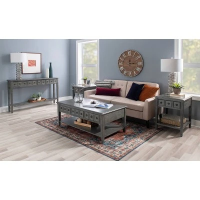 Calinda Long Console Table - Powell Company Distressed Gray 11 Calinda Long Console Table - Powell Company Distressed Gray - Image 9