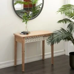 Olivia & May Farmhouse Wood Console Table Medium Brown - Olivia & May