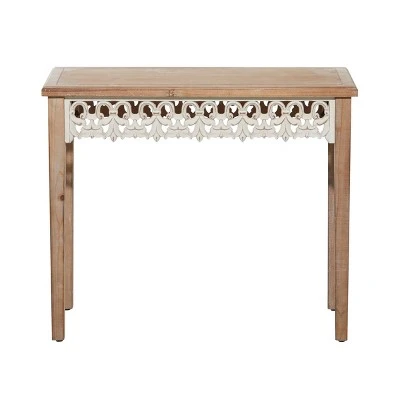 Olivia & May Farmhouse Wood Console Table Medium Brown - Olivia & May 5 Olivia & May Farmhouse Wood Console Table Medium Brown - Olivia & May - Image 3