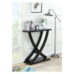 Newport Cross Step Console Table Espresso - Breighton Home