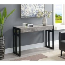 Monterey Console Table - Breighton Home Weathered Gray/black