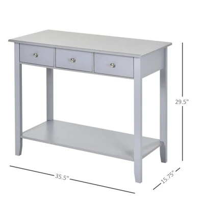 HOMCOM Console Table Industrial Desk with Drawer Bottom Shelf & Large Tabletop for Pictures Great for the Entryway 6 HOMCOM Console Table Industrial Desk with Drawer Bottom Shelf & Large Tabletop for Pictures Great for the Entryway - Image 4