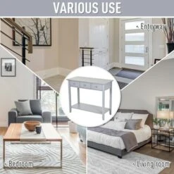 HOMCOM Console Table Industrial Desk with Drawer Bottom Shelf & Large Tabletop for Pictures Great for the Entryway 15 HOMCOM Console Table Industrial Desk with Drawer Bottom Shelf & Large Tabletop for Pictures Great for the Entryway -Console Tables Sales unnamed file 1566