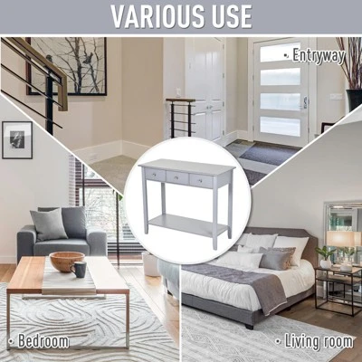 HOMCOM Console Table Industrial Desk with Drawer Bottom Shelf & Large Tabletop for Pictures Great for the Entryway 7 HOMCOM Console Table Industrial Desk with Drawer Bottom Shelf & Large Tabletop for Pictures Great for the Entryway - Image 5