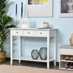 HOMCOM Console Table Industrial Desk with Drawer Bottom Shelf & Large Tabletop for Pictures Great for the Entryway 19 HOMCOM Console Table Industrial Desk with Drawer Bottom Shelf & Large Tabletop for Pictures Great for the Entryway -Console Tables Sales unnamed file 1570