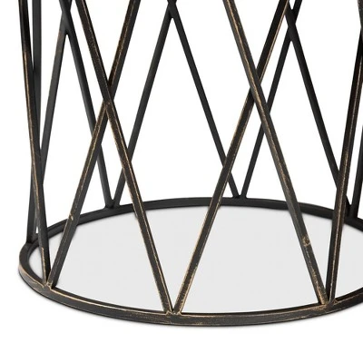 Finnick Antique Metal End Table Black - Baxton Studio 3 Finnick Antique Metal End Table Black - Baxton Studio