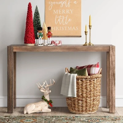 Bayshore Herringbone Console Table Brown - Threshold™ 3 Bayshore Herringbone Console Table Brown - Threshold™