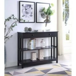 Mission 1 Drawer Console Table Black - Breighton Home