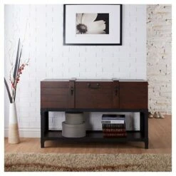 Millan Trunk Style Sofa Table Vintage Walnut - HOMES: Inside + Out 6 Millan Trunk Style Sofa Table Vintage Walnut - HOMES: Inside + Out -Console Tables Sales unnamed file 1599