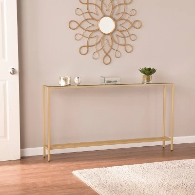 Dillard Narrow Long Console Table Deep Gold - Aiden Lane 3 Dillard Narrow Long Console Table Deep Gold - Aiden Lane