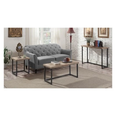 Laredo Parquet Console Table Natural/Black - Breighton Home 5 Laredo Parquet Console Table Natural/Black - Breighton Home - Image 3