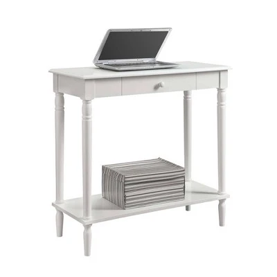 French Country Hall Table with Drawer/Shelf White - Breighton Home 4 French Country Hall Table with Drawer/Shelf White - Breighton Home - Image 2