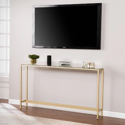 Dillard Narrow Long Console Table Deep Gold - Aiden Lane 5 Dillard Narrow Long Console Table Deep Gold - Aiden Lane - Image 3