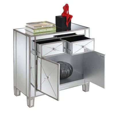 Breighton Home Gold Coast Vineyard 2 Drawer Mirrored Hall Table - Johar Furniture Silver 4 Breighton Home Gold Coast Vineyard 2 Drawer Mirrored Hall Table - Johar Furniture Silver - Image 2