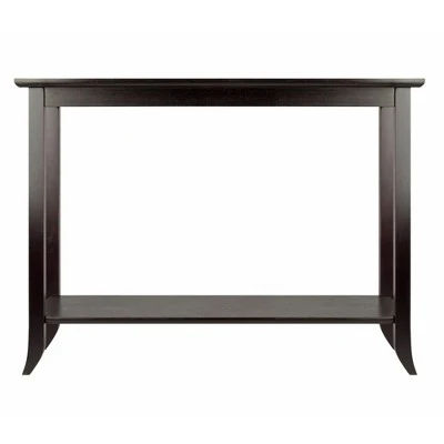 Genoa Console Table Glass Top Espresso - Winsome 3 Genoa Console Table Glass Top Espresso - Winsome