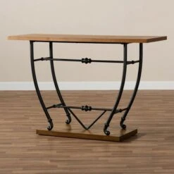 Leigh Distressed Wood and Metal Finished Entryway Console Table Brown/Black - Baxton Studio 13 Leigh Distressed Wood and Metal Finished Entryway Console Table Brown/Black - Baxton Studio -Console Tables Sales unnamed file 1698
